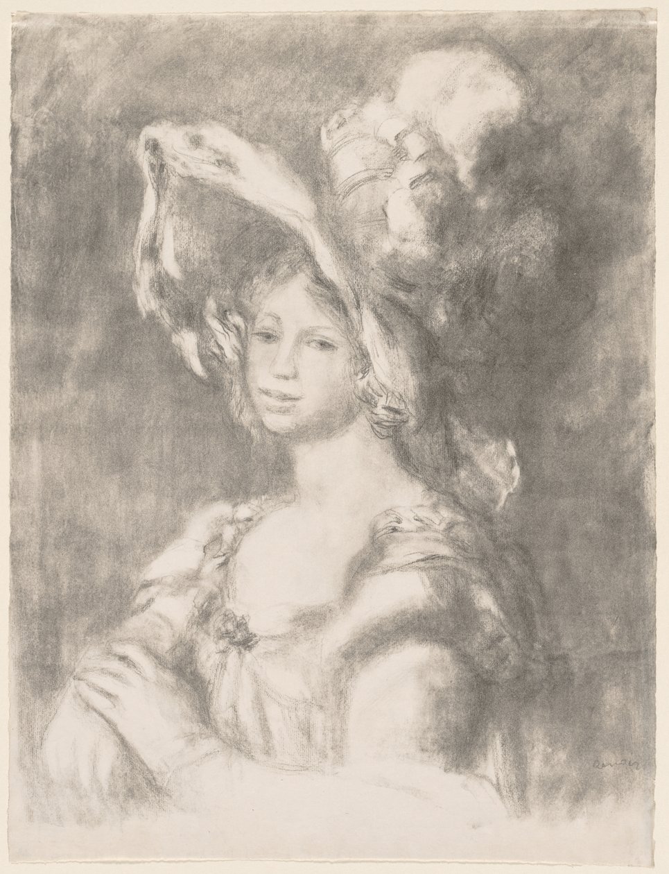 Byste av en ung jente (Mlle. Dieterle) av Pierre Auguste Renoir