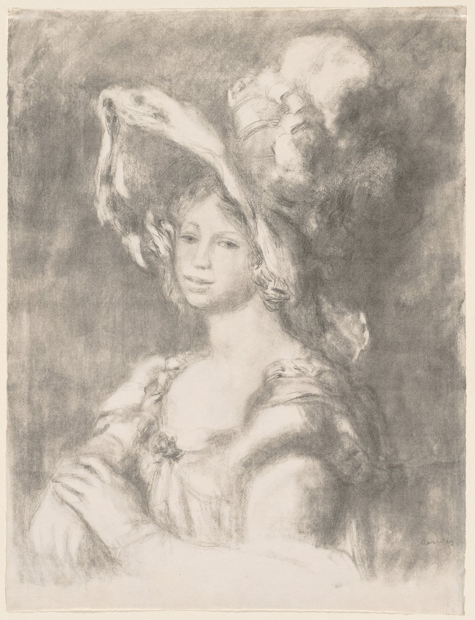 Byste av en ung jente Mlle. Dieterlé. av Pierre Auguste Renoir