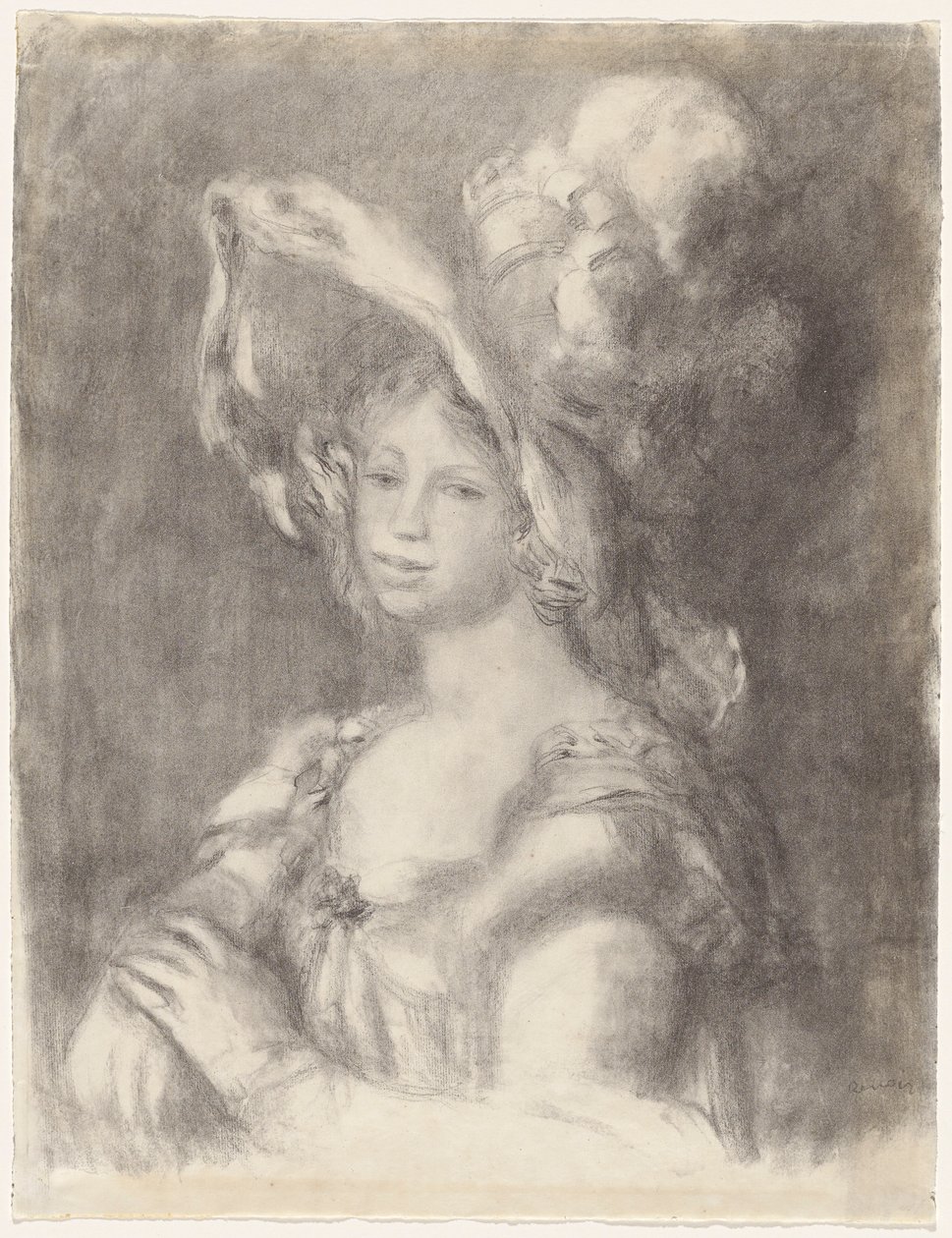 Byste av en ung kvinne (Mlle Dieterle) av Pierre Auguste Renoir