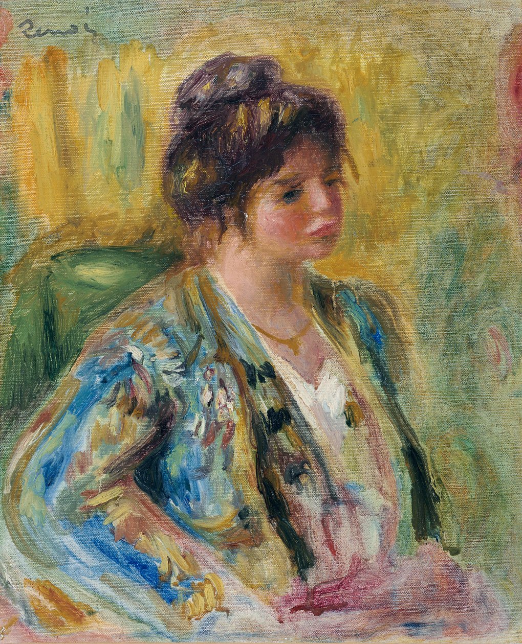 Byste av en kvinne i orientalsk kostyme, ca. 1895 av Pierre Auguste Renoir