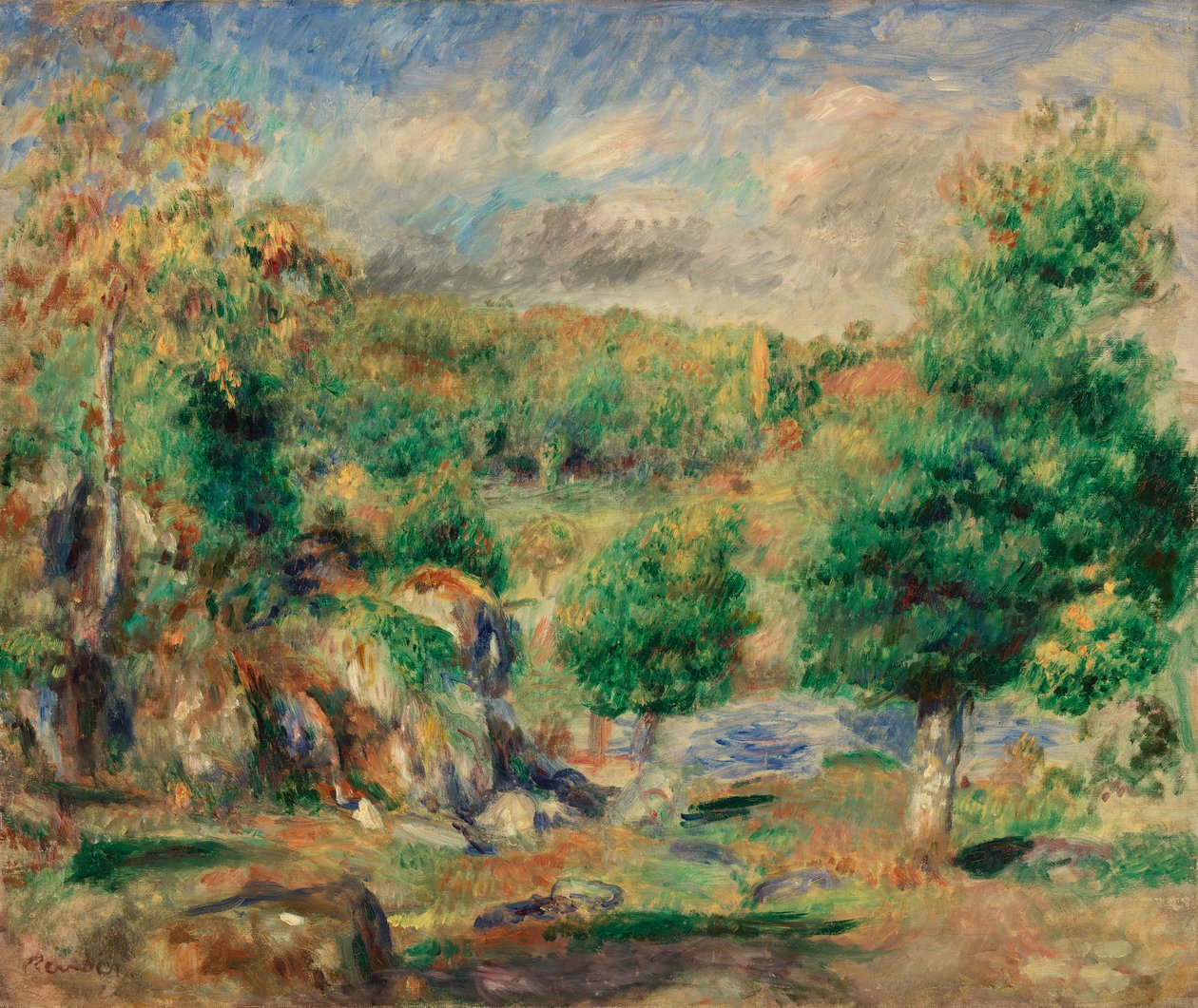 Kastanjetrær, Pont-Aven av Pierre Auguste Renoir