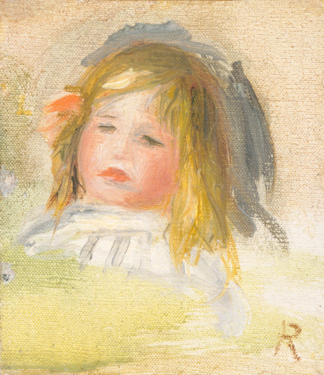 Barn med blondt hår, 18951900. av Pierre Auguste Renoir