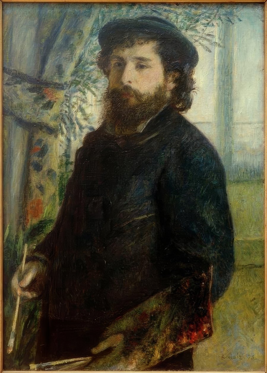Claude Monet mens han malte av Pierre Auguste Renoir