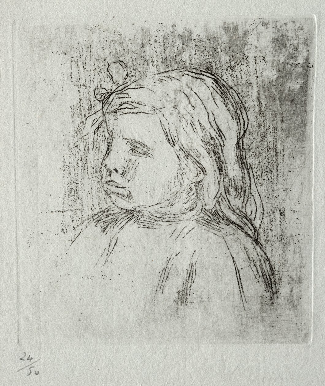 Claude Renoir, tre fjerdedeler til venstre av Pierre Auguste Renoir