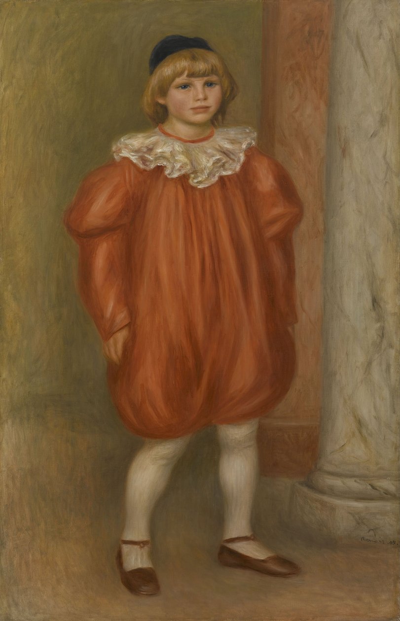 Claude Renoir i klovnedrakt, 1909 av Pierre Auguste Renoir