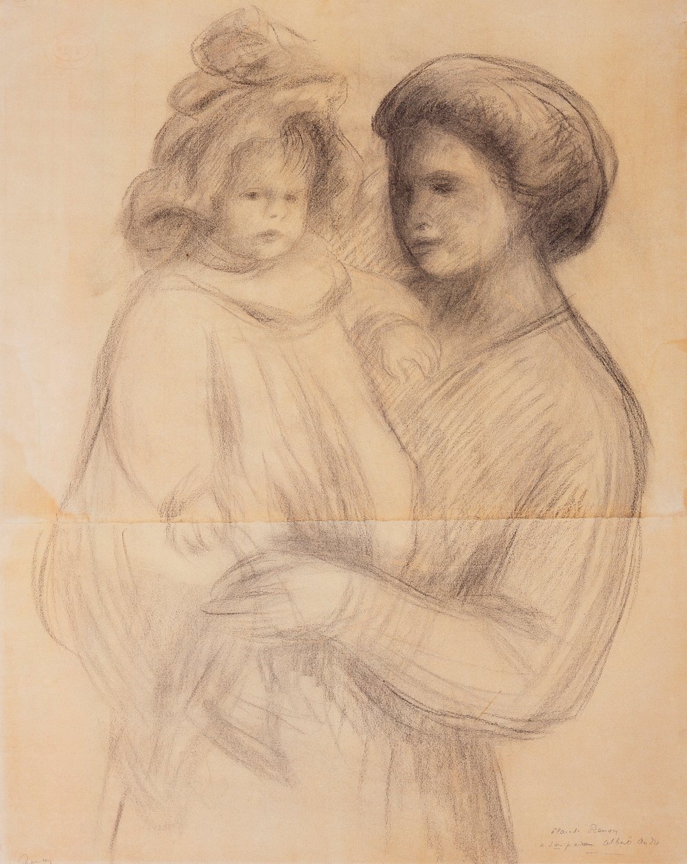 Claude Renoir i armene til sin sykepleier, Renee Jolivet; Claude Renoir i armene til sin sykepleier, Renee Jolivet, 1903 av Pierre Auguste Renoir