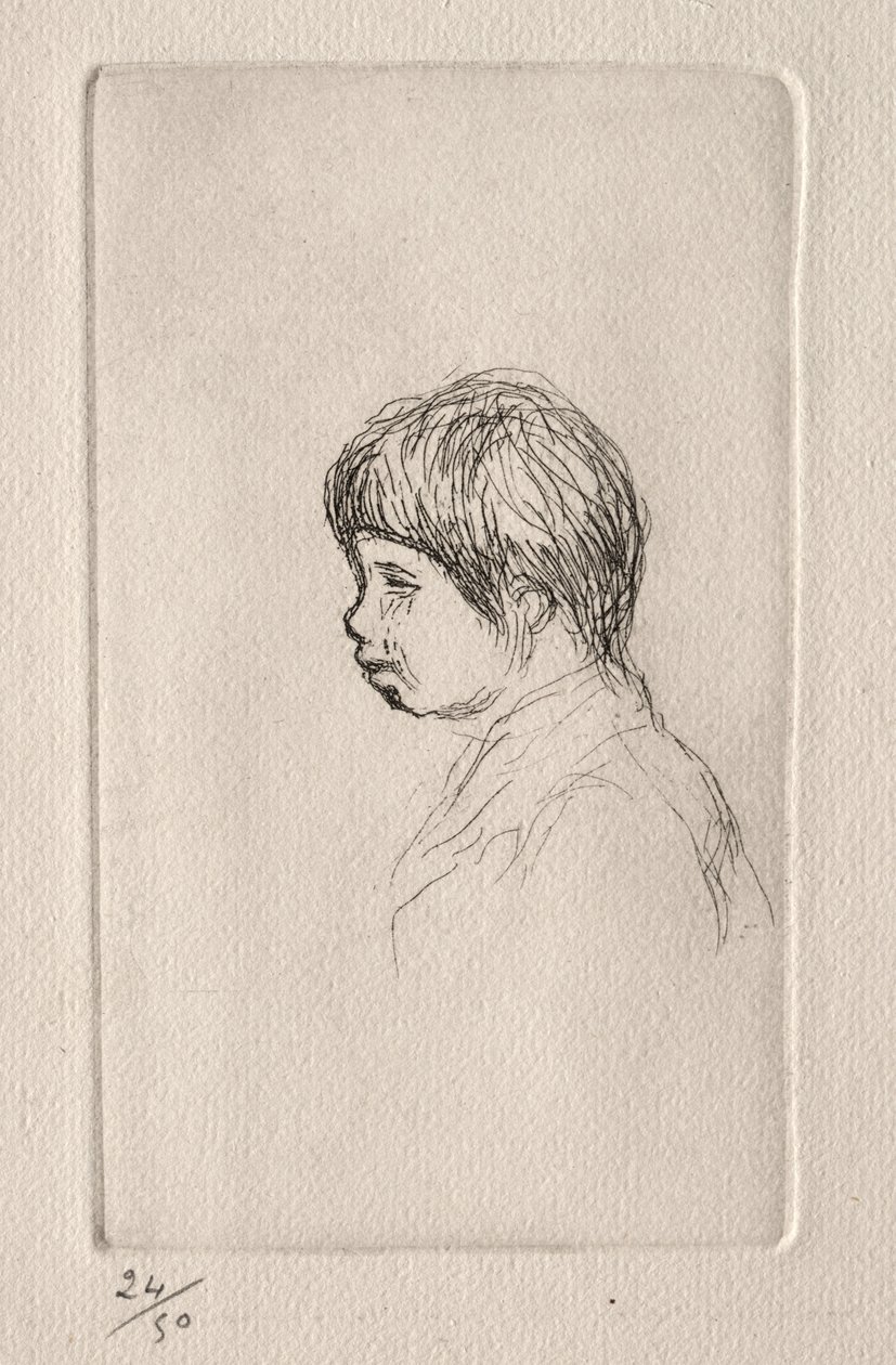 Claude Renoir, kunstnerens sønn, i profil av Pierre Auguste Renoir