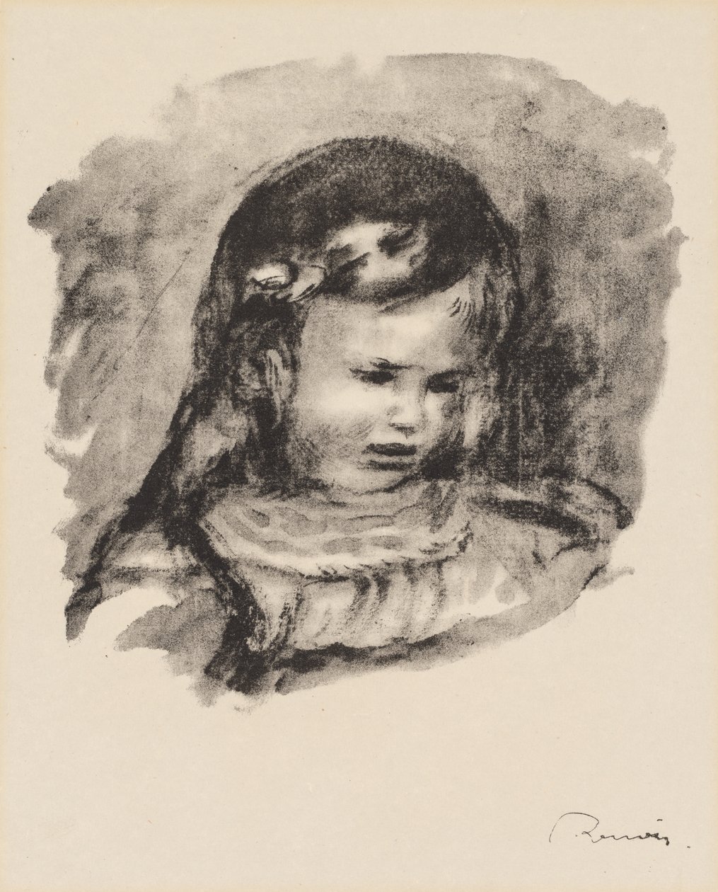 Claude Renoir, hodet senket av Pierre Auguste Renoir