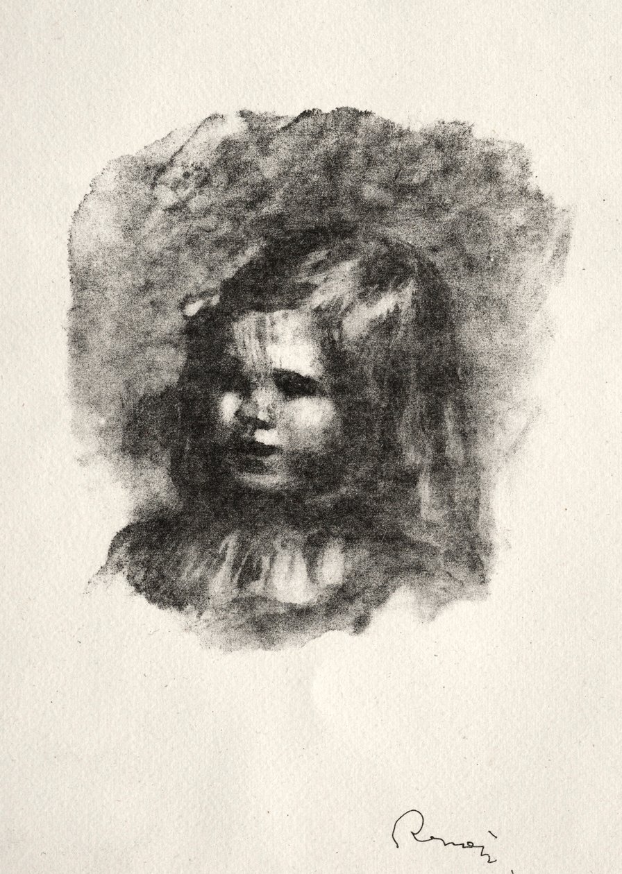 Claude Renoir, svingte til venstre. av Pierre Auguste Renoir