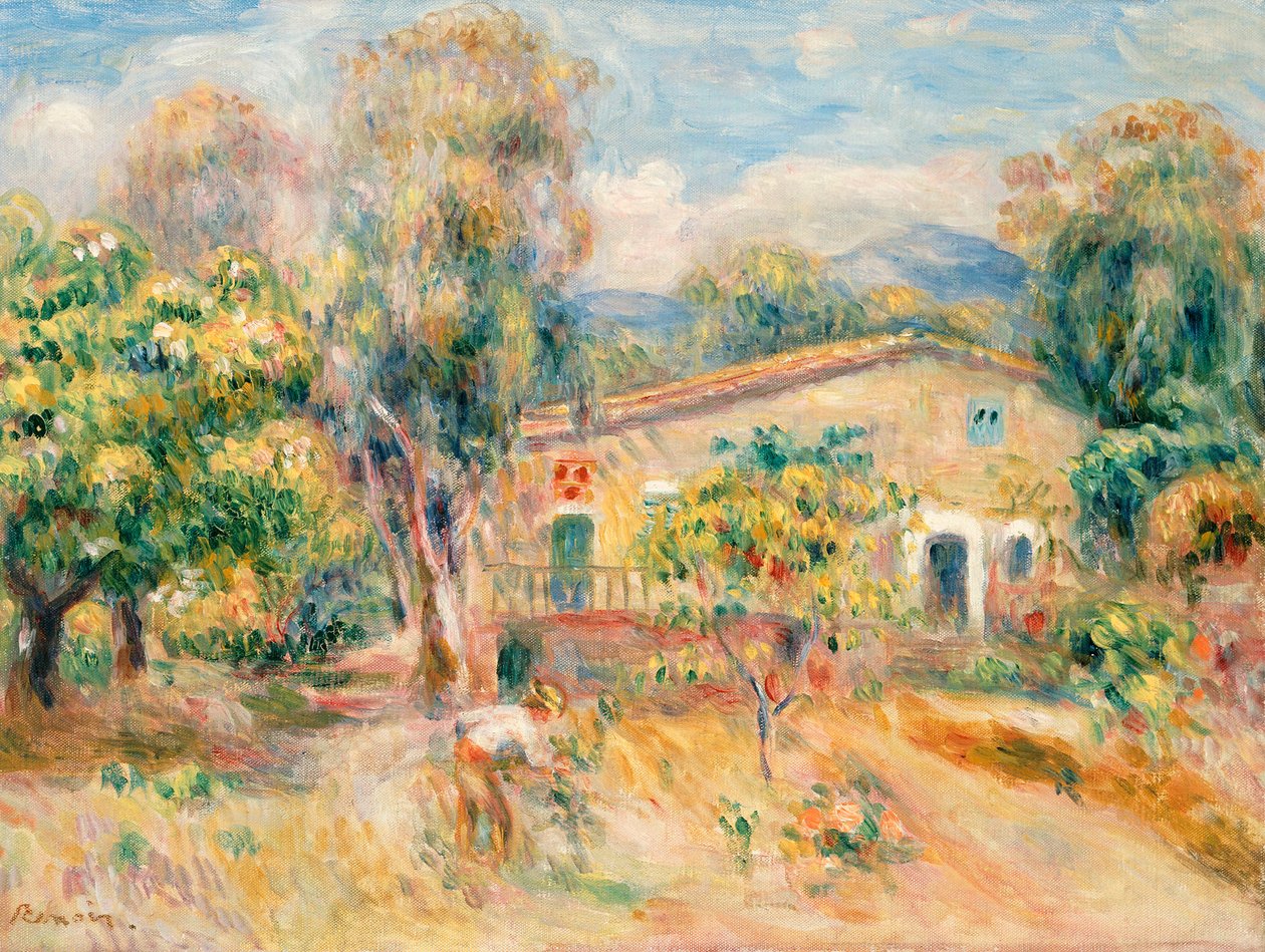 Collettes Farmhouse, Cagnes, 1910 av Pierre Auguste Renoir