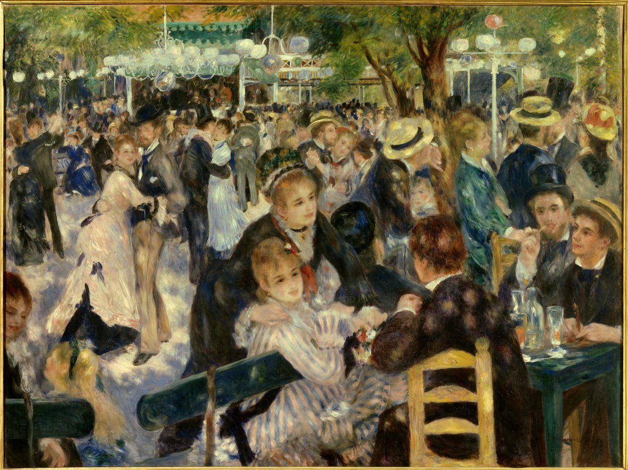 Dans på Le Moulin de la Galette av Pierre Auguste Renoir