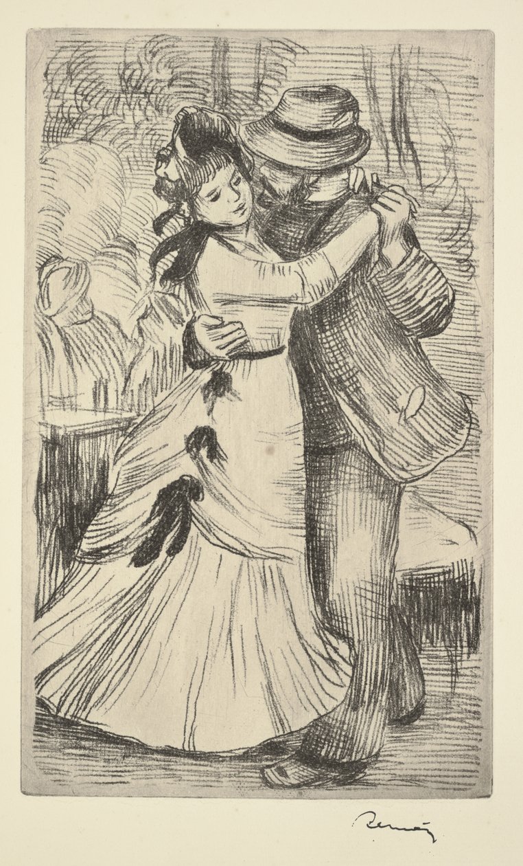 Dance in the Countryside, ca. 1890 (myk grunnetsing) av Pierre Auguste Renoir