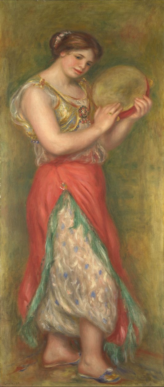 Dansende jente med tamburin av Pierre Auguste Renoir
