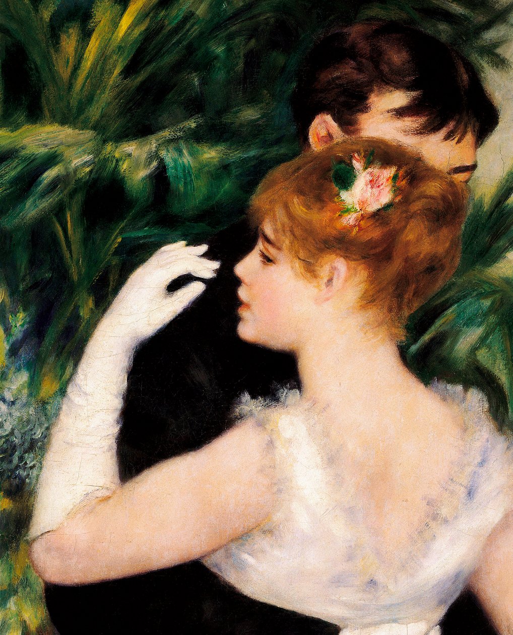 Dancing in Town - Den franske maleren Suzanne Valadon (1865-1938) var en av modellene (detalj) av Pierre Auguste Renoir