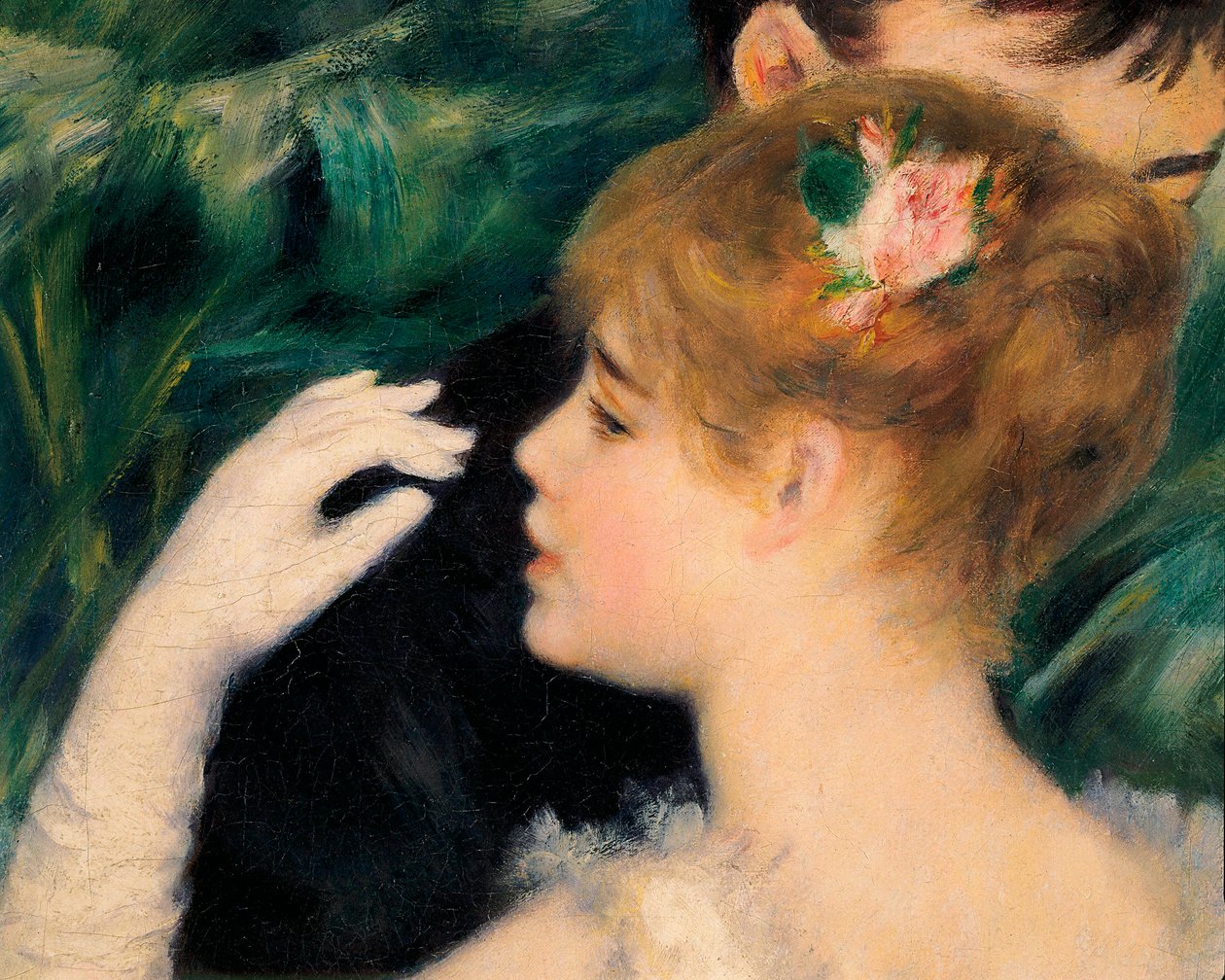 Dancing in Town - Den franske maleren Suzanne Valadon (1865-1938) var en av modellene (detalj) av Pierre Auguste Renoir