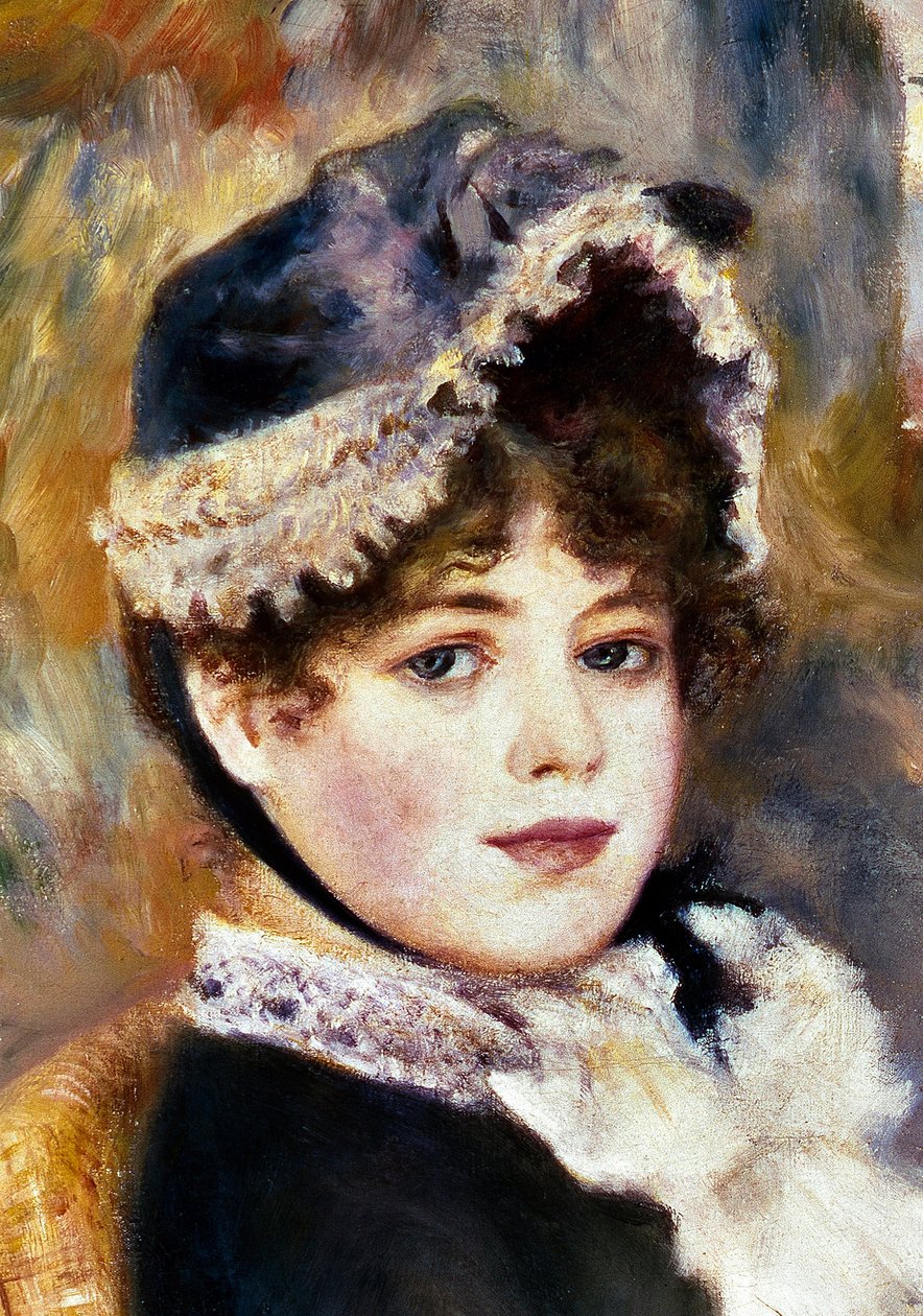 Detalj av "" På stranden""". Maleri av Pierre Auguste Renoir (Pierre-Auguste av Pierre Auguste Renoir