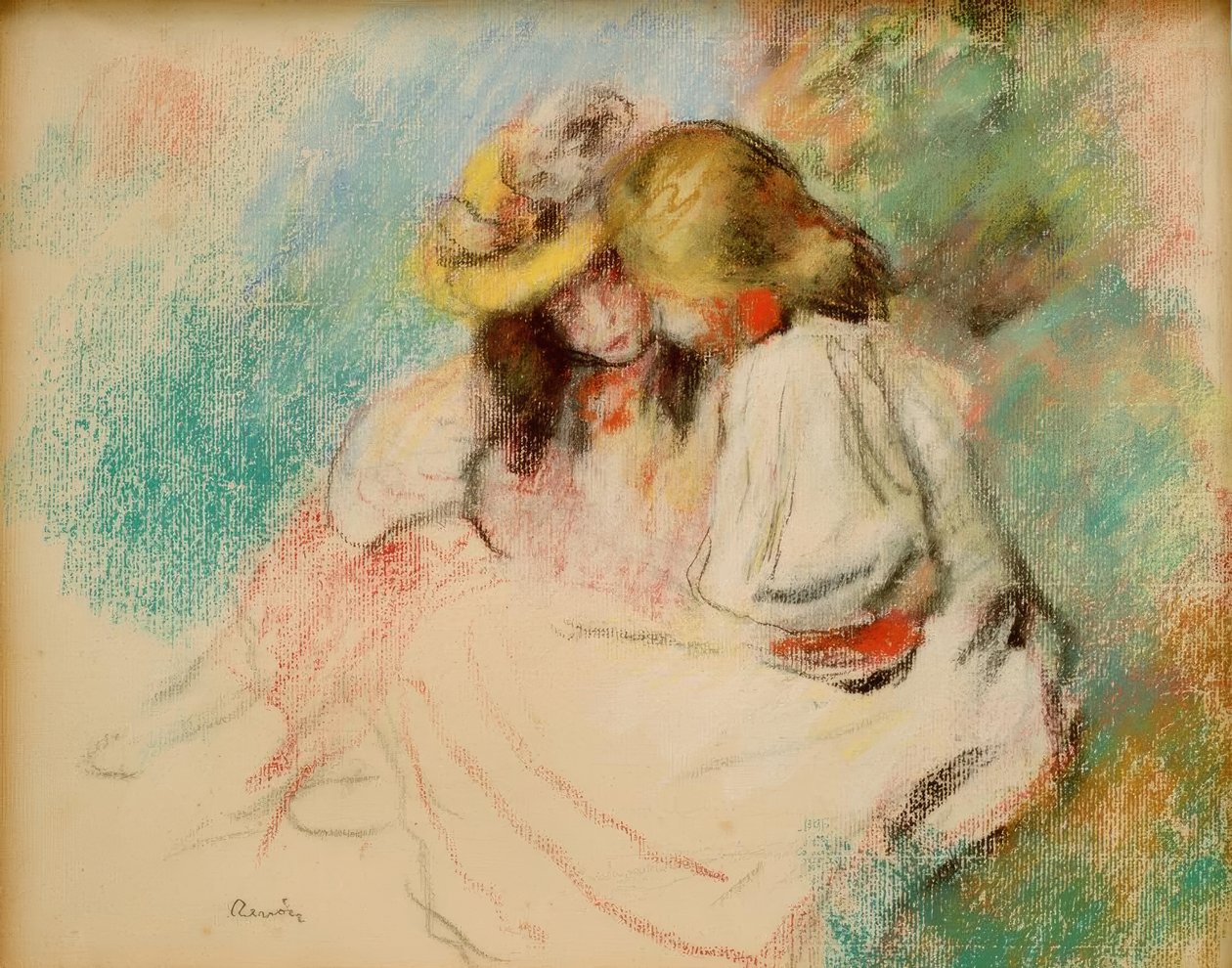 To små jenter som leser av Pierre Auguste Renoir