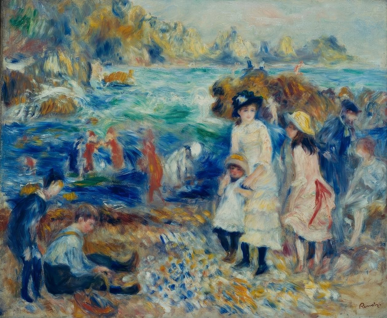 Barn ved sjøen på Guernsey av Pierre Auguste Renoir