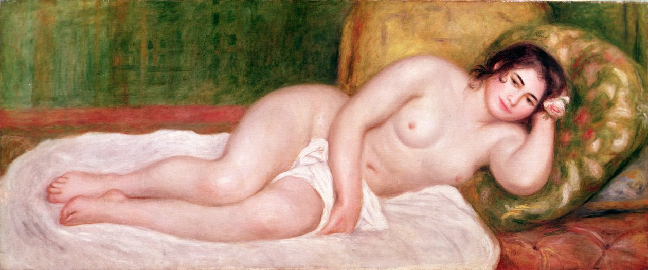 Kvinne naken på en sofa av Pierre Auguste Renoir