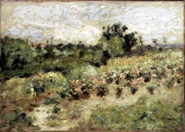 Field of Roses (olje på lerret) av Pierre Auguste Renoir