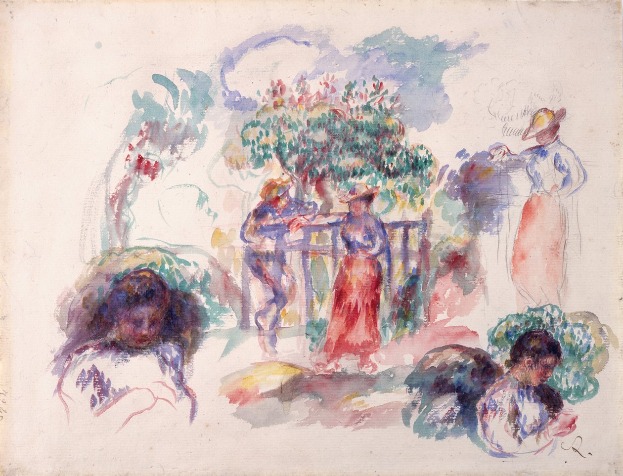 Figurer under et tre, 1880-82. av Pierre Auguste Renoir