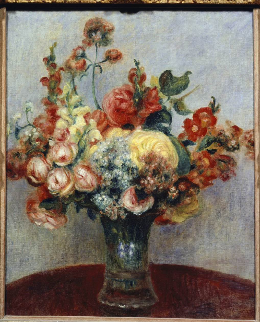 Blomster i vase (olje på lerret av Pierre Auguste Renoir