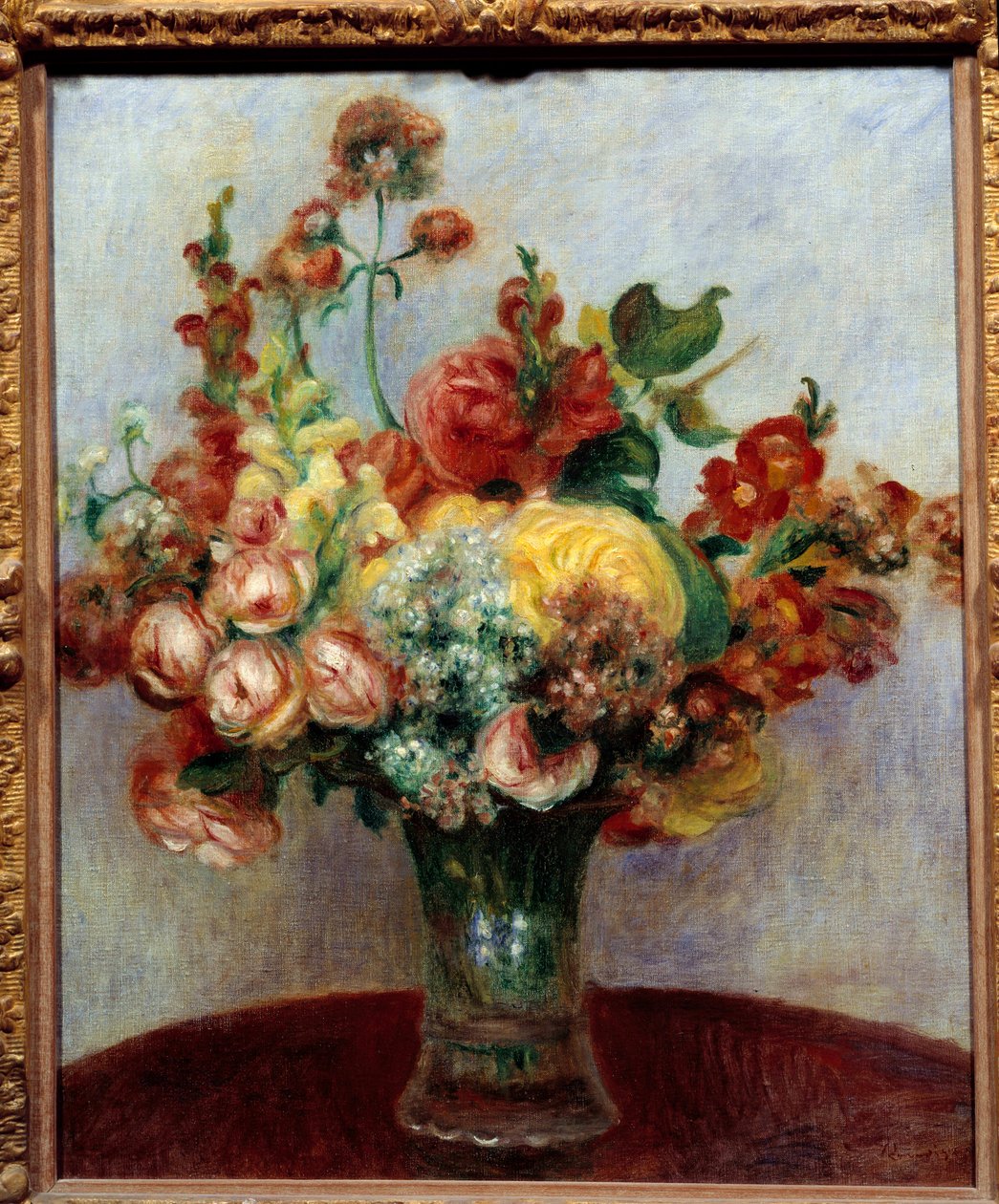 Blomster i en vase. Maleri av Pierre Auguste Renoir (1841-1919) av Pierre-Auguste Renoir