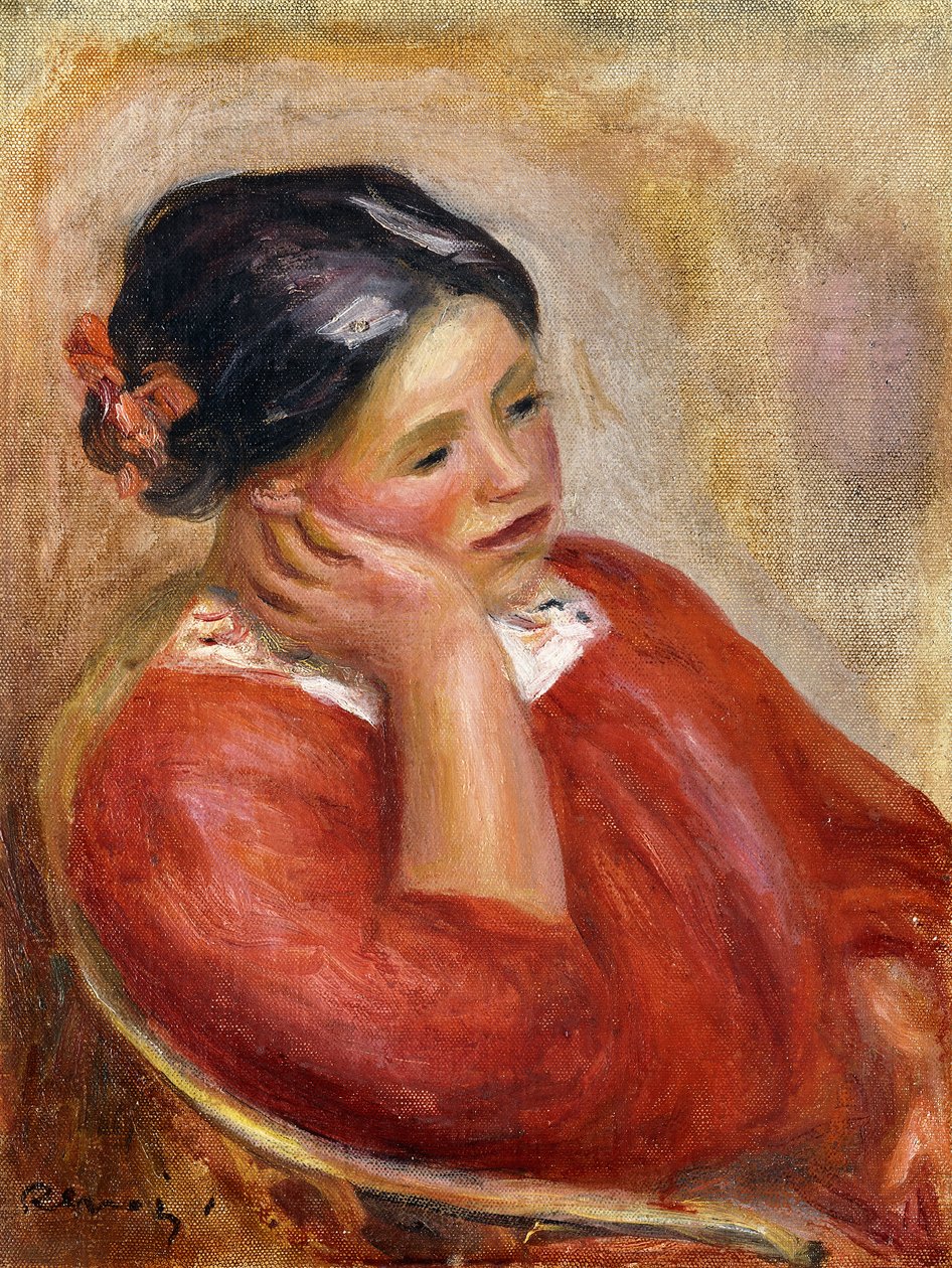 Gabrielle Leaning; Gabrielle Acoudee, av Pierre Auguste Renoir