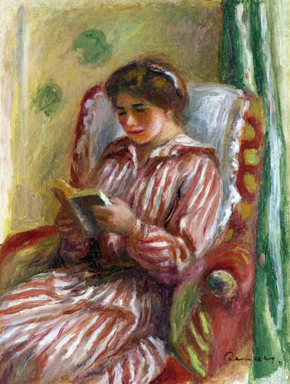 Gabrielle Reading - Maleri av Pierre Auguste Renoir (1841-1919) av Pierre Auguste Renoir