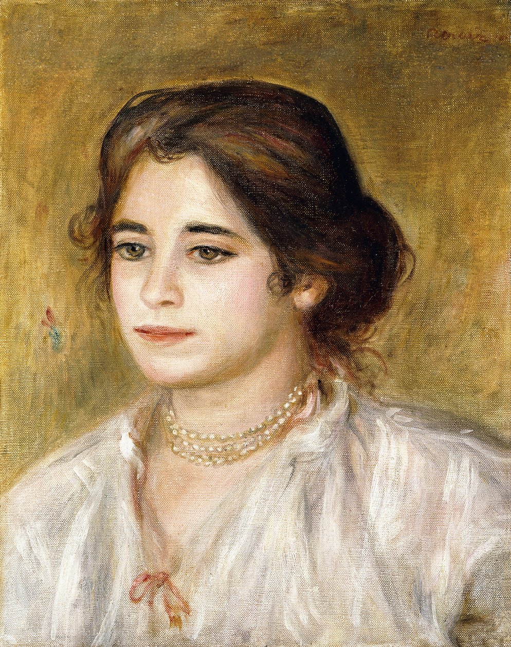 Gabrielle ved halskjedet, 1906 av Pierre Auguste Renoir