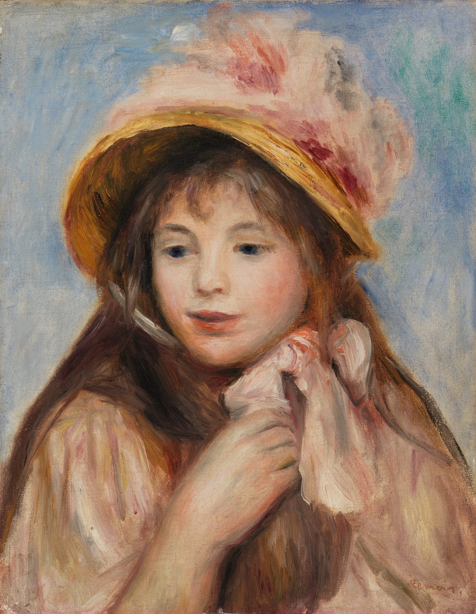 Jente med rosa panser av Pierre Auguste Renoir