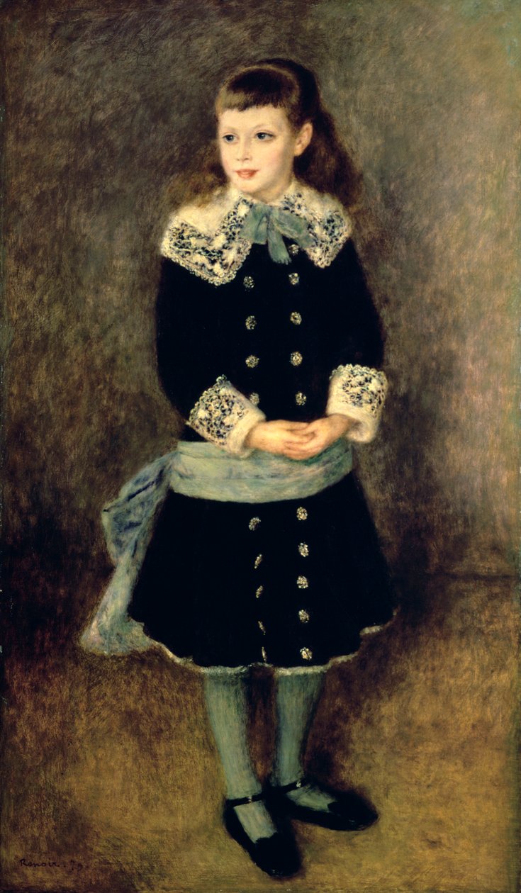 Girl with a Blue Sash, sent på 1800-tallet tidlig på 1900-tallet av Pierre Auguste Renoir