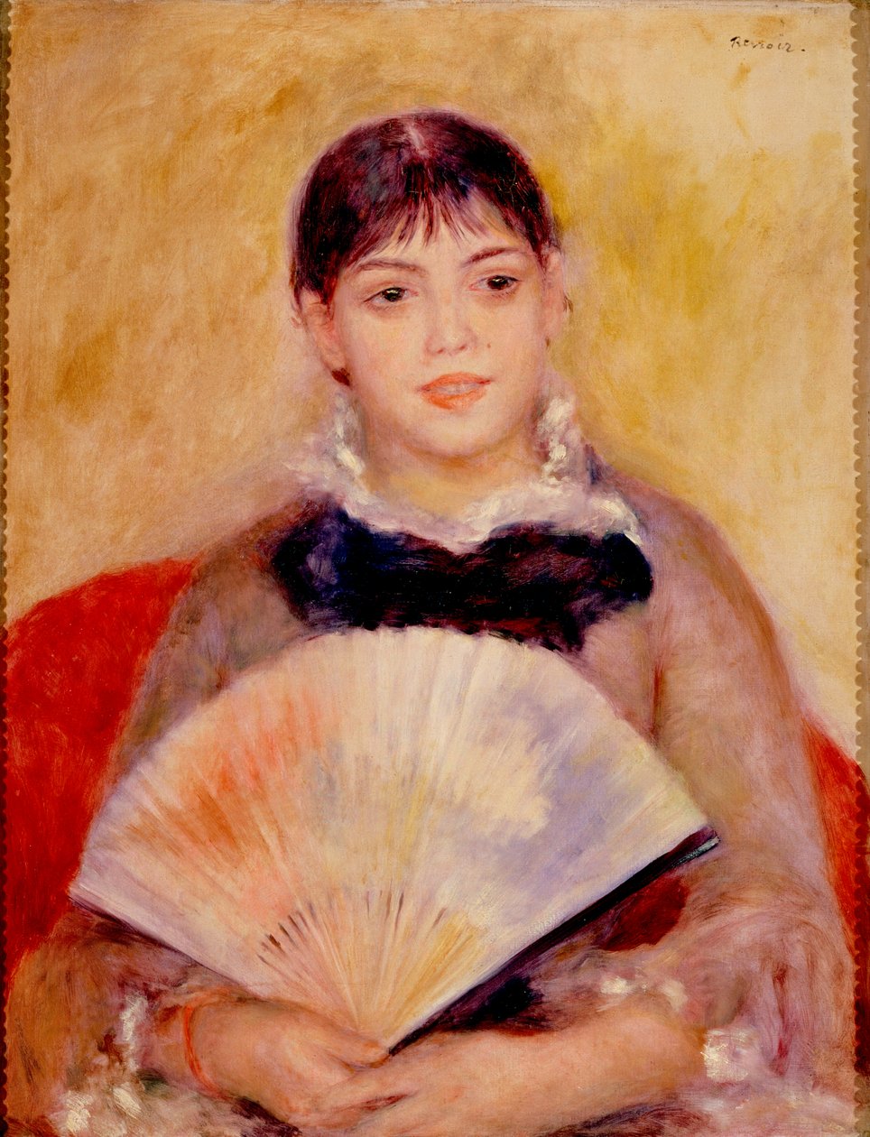Jente med vifte av Pierre Auguste Renoir