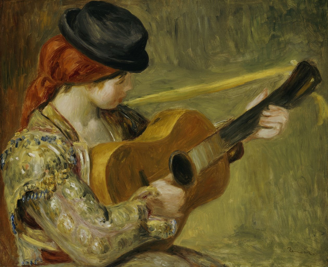 Jente med en gitar, 1897 av Pierre Auguste Renoir