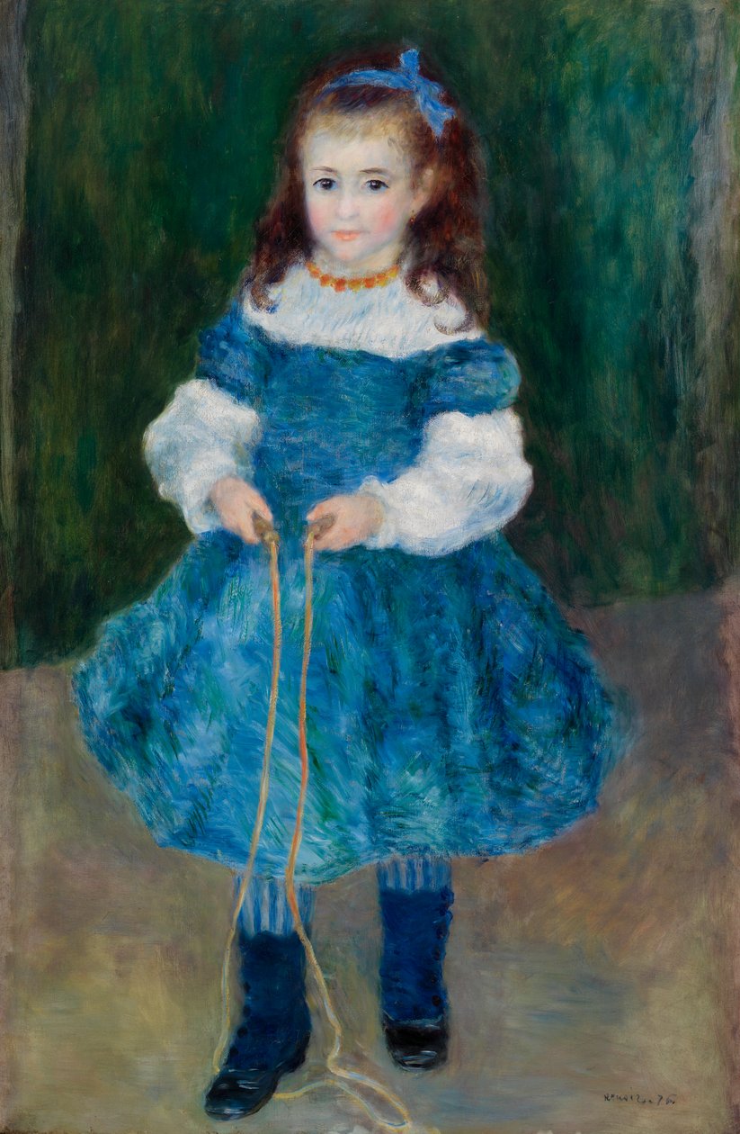 Jente med et hoppetau (Portrett av Delphine Legrand) av Pierre Auguste Renoir