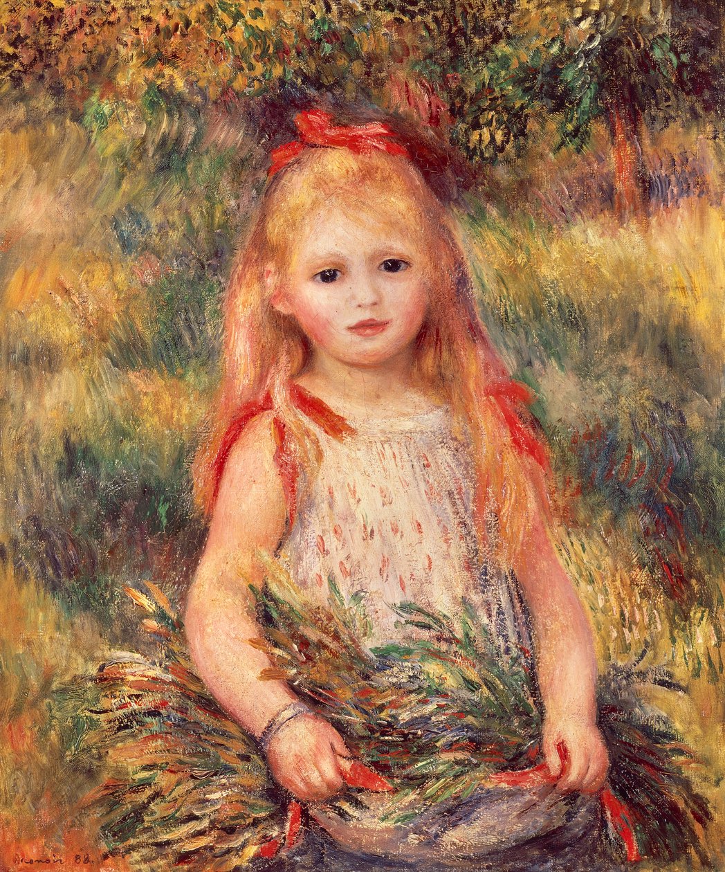 Pike med maisbunke av Pierre-Auguste Renoir (1841-1919), olje på lerret, 65x54 cm av Pierre Auguste Renoir