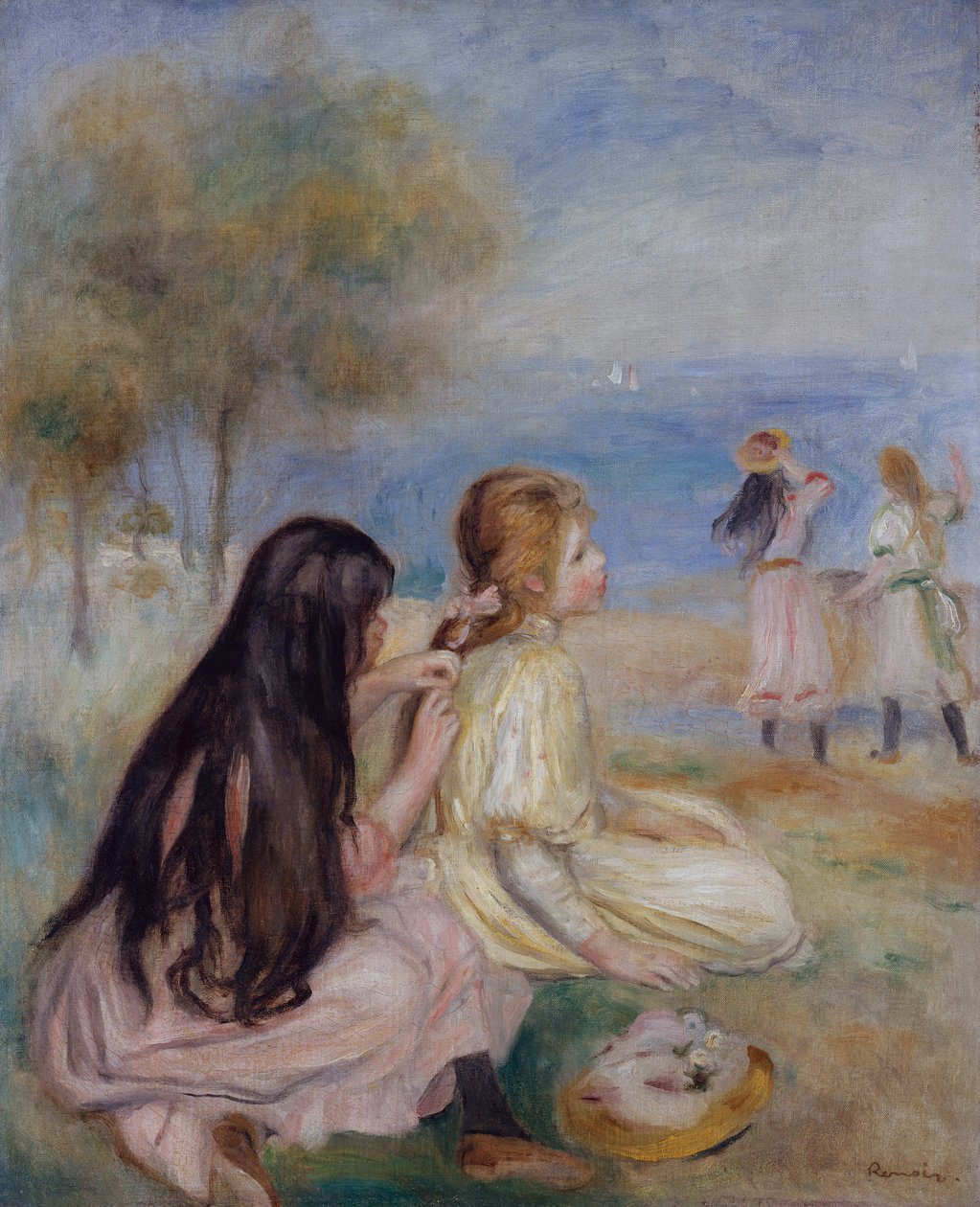 Girls by the Seaside, ca. 1875 (olje på lerret) av Pierre Auguste Renoir