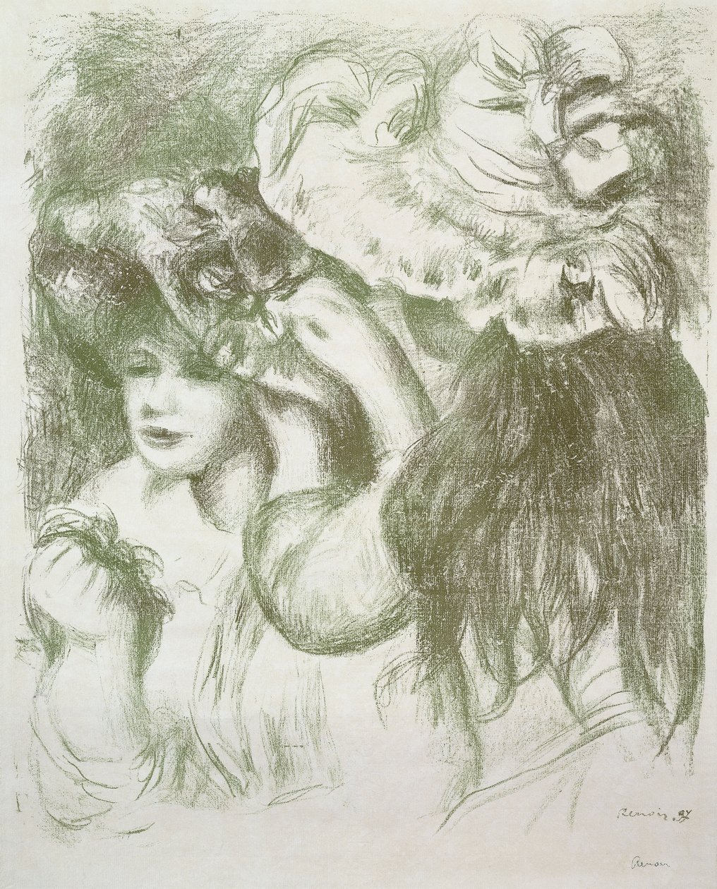Hat Pin, First Board; The Pin Hat, First Plate, ca. 1897 av Pierre Auguste Renoir