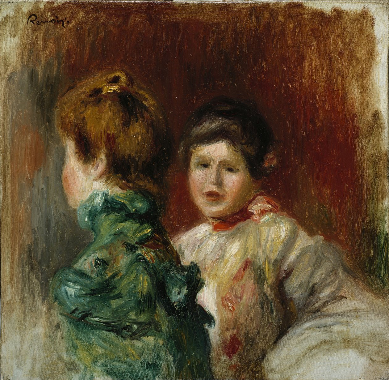 Heads of Two Women, ca. 1895 (olje på lerret) av Pierre Auguste Renoir