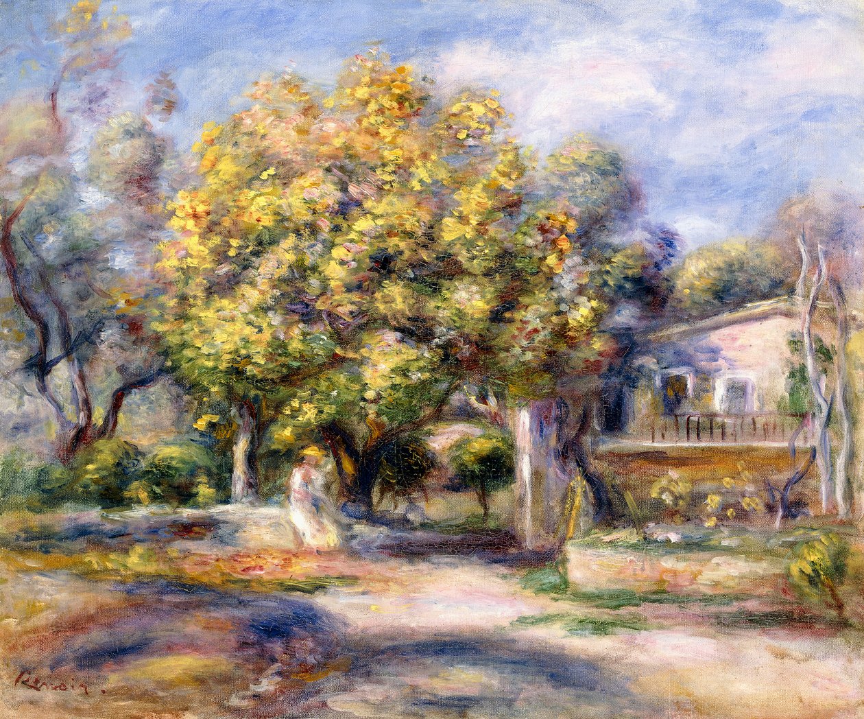 Hus i Cagnes, ca. 1905 av Pierre Auguste Renoir