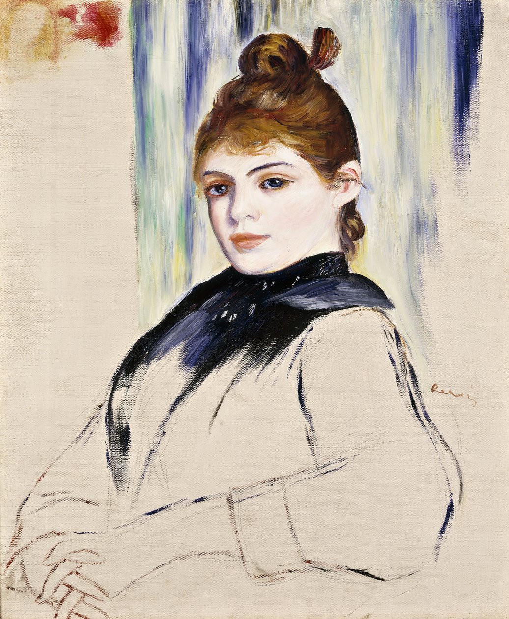Ung jente med en hårbolle, 1882 av Pierre Auguste Renoir