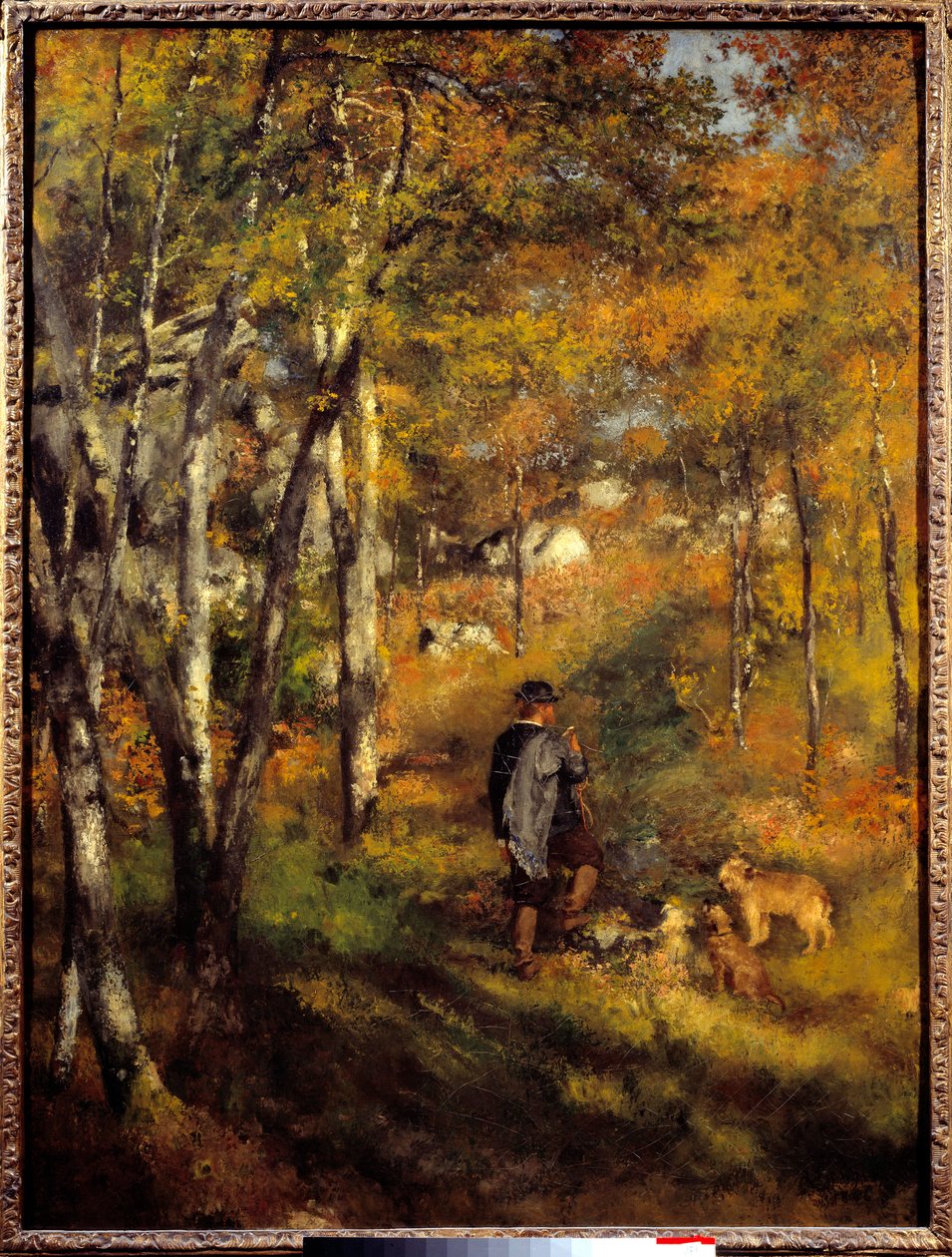 Jules Lecoeur og hundene hans i Fontainebleau-skogen. Maleri av Pierre Auguste Renoir (1841-1919) av Pierre Auguste Renoir