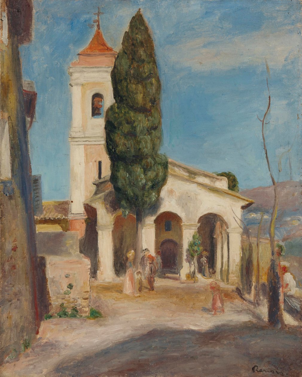 Kapellet til Vår Frue av beskyttelse i Haut-de-Cagnes, 1905 av Pierre Auguste Renoir