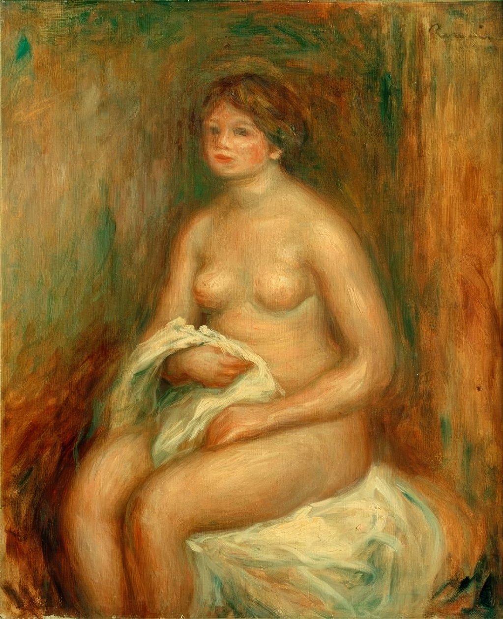 Kvinnen med draperiet av Pierre Auguste Renoir