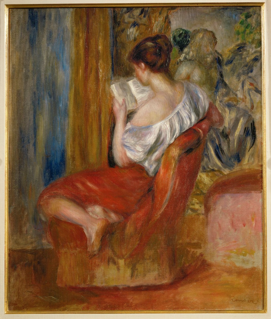 Leseren (olje på lerret) av Pierre Auguste Renoir