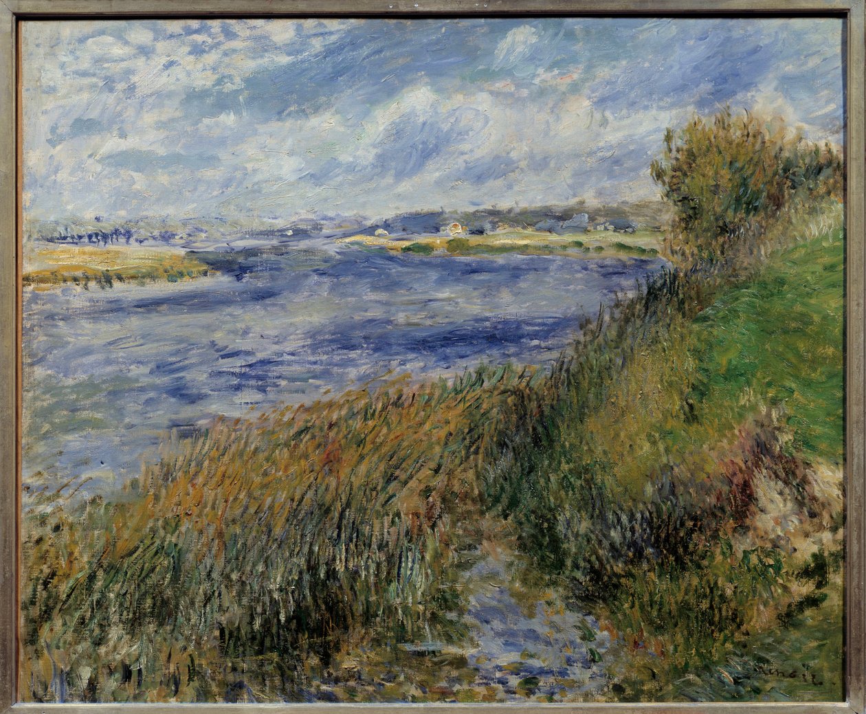 La seine a Champrosay. Maleri av Pierre Auguste Renoir (1841-1919) av Pierre Auguste Renoir