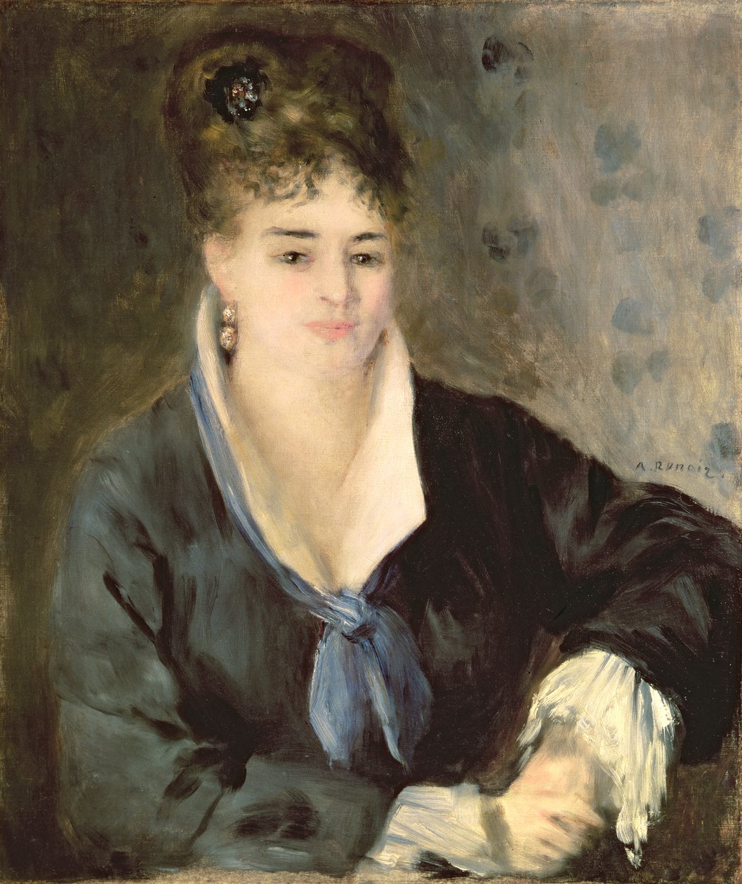 Lady in Black, ca. 1876 (olje på lerret) av Pierre Auguste Renoir