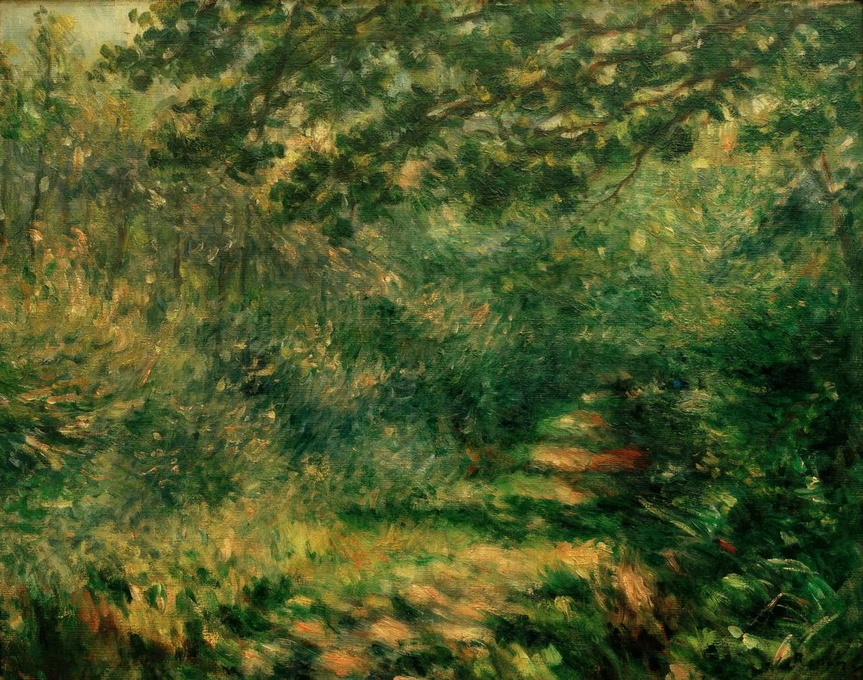 Bakgaten i skogen av Pierre Auguste Renoir