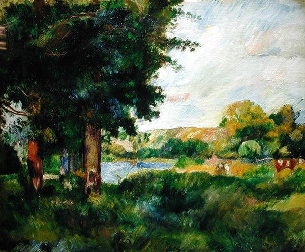 Landskap i Ile-de-France, eller Landskap med store trær av Pierre Auguste Renoir
