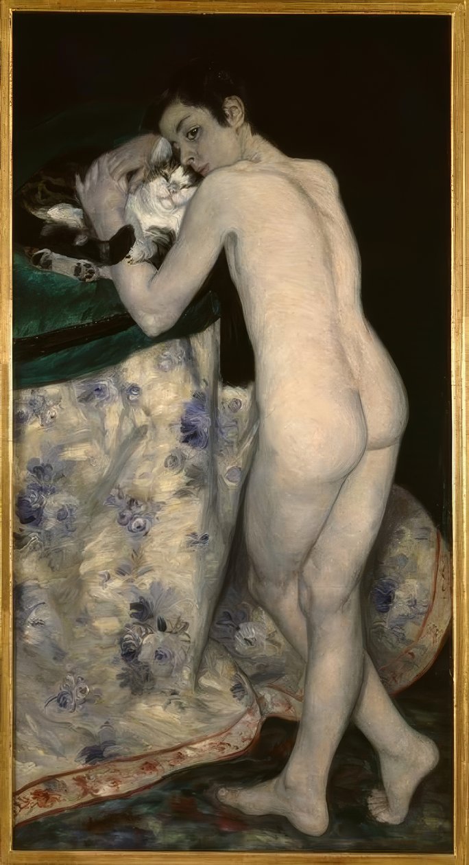 Unggutten med katten av Pierre Auguste Renoir